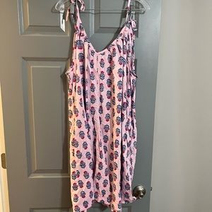 Beautiful medallion print pink tie strap dress